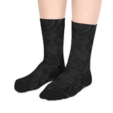 Black Rose Mid-Length Socks — Gothic Floral Crew Socks thumbnail 3