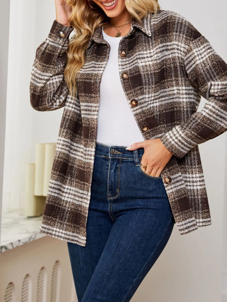 Plaid Button-Up Shirt