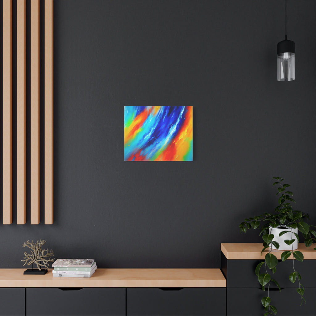 Abstract Rainbow Wave Matte Canvas Print — Vibrant Stretched Wall Art