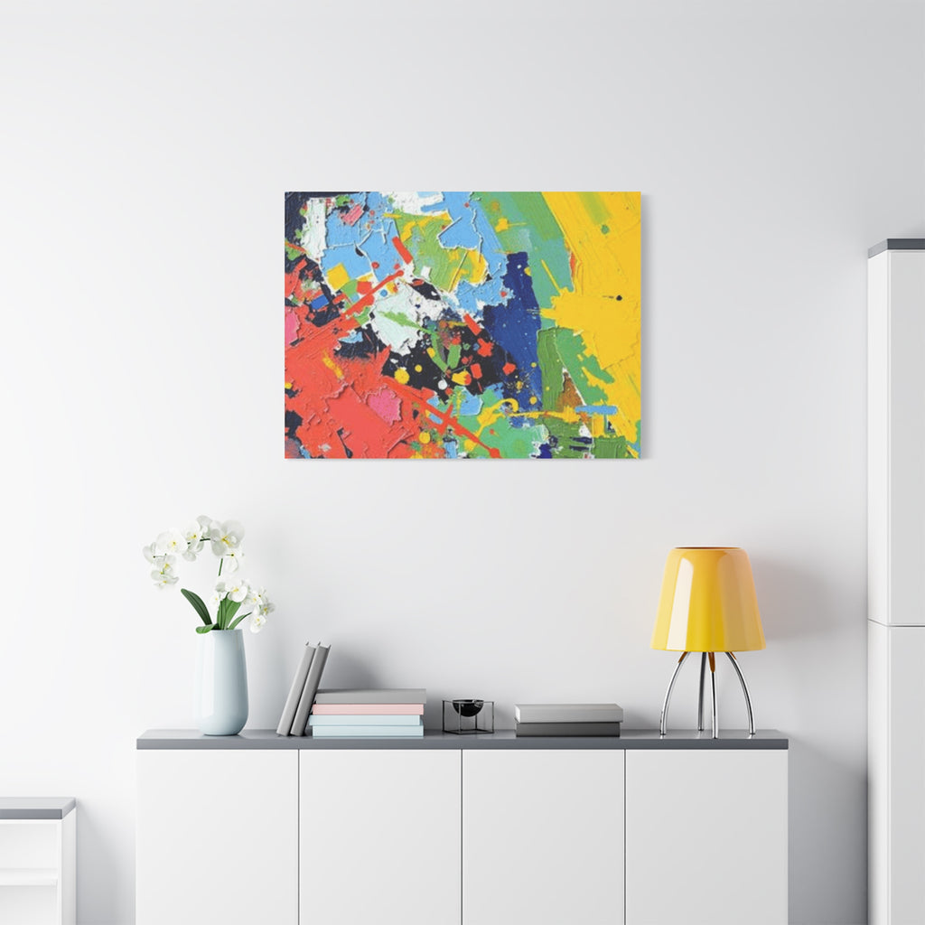 Abstract Color Splash Matte Canvas — Stretched Wall Art