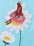 Children's Fairy and Flower Embroidered Short Sleeve T-Shirt thumbnail 4