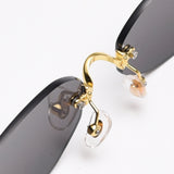 Rimless Oval Sunglasses with Gold Frame thumbnail 6