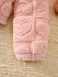 Children's Heart Pattern Fuzzy Hooded Outerwear thumbnail 4