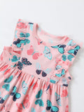 Children's Butterfly Print Ruffle Sleeve Dress thumbnail 2