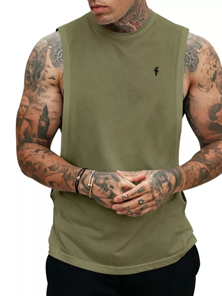Men's Full Size Round Neck Tank Top Plus Size