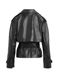 Leather Belted Trench Jacket thumbnail 5