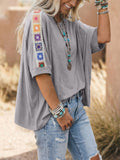 Square Crochet Detail Loose T Shirt thumbnail 2