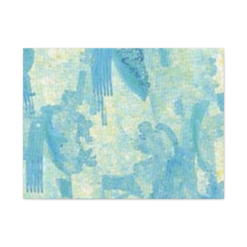 Abstract Aqua Brushstroke Canvas Print — Coastal Blue Wall Art