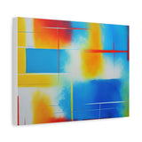 Abstract Color Field Matte Canvas Print — Vibrant Blue, Yellow & Red Stretched Wall Art thumbnail 38