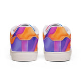 Men's Low-Top Sneakers — Vibrant Sunset Swirl Leather Casual Shoes thumbnail 6