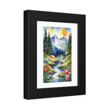 Framed Poster - Watercolor Mountain Stream Landscape thumbnail 2