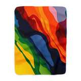 Abstract Rainbow Waves Sherpa Blanket thumbnail 2