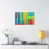 Abstract Rainbow Blocks Matte Canvas Print thumbnail 60