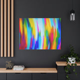 Abstract Rainbow Waves Matte Canvas Print — Vibrant Colorful Wall Art thumbnail 91