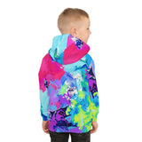 Kids' Neon Splash Hoodie – Colorful Abstract All-Over Print thumbnail 8