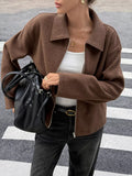 Zip-Up Dropped Shoulder Jacket thumbnail 5