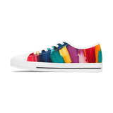 Abstract Rainbow Brushstroke Low Top Sneakers — Colorful Women's Canvas Shoes thumbnail 6
