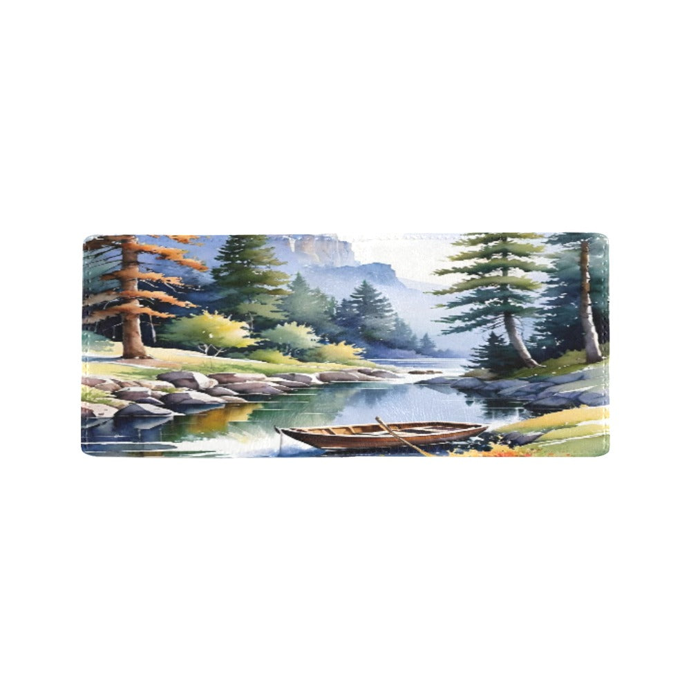 Bifold Stylish Men’s Wallet – PU Leather All-Over Print Slim Card & Cash Wallet