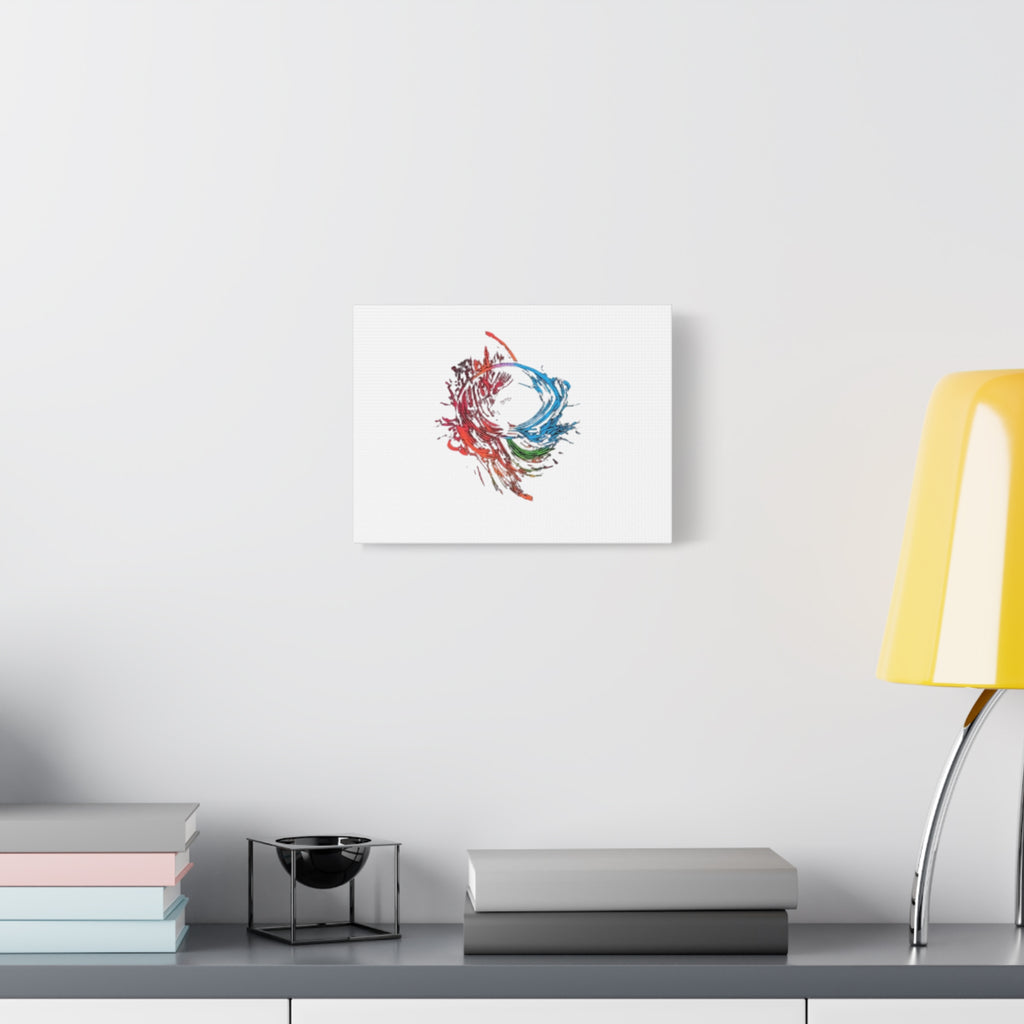 Abstract Color Splash Canvas Print — Modern Watercolor Circle Art on Matte Stretched Canvas