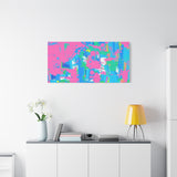 Neon Splash Abstract Canvas Print – Bright Pink & Aqua Modern Wall Art thumbnail 84