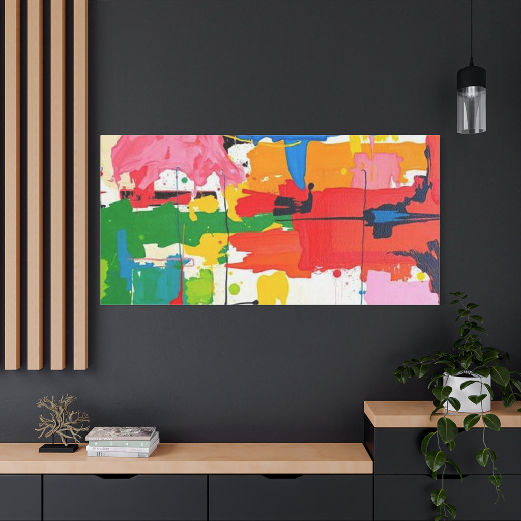 Abstract Color Splash Matte Canvas Print — Vibrant Modern Wall Art