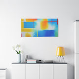 Abstract Color Field Matte Canvas Print — Vibrant Blue, Yellow & Red Stretched Wall Art thumbnail 84