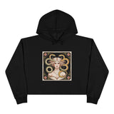 Art Nouveau Medusa Crop Hoodie — Vintage Goddess Graphic thumbnail 2