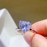 5 Carat 925 Sterling Silver Moissanite Heart Shape Ring thumbnail 3