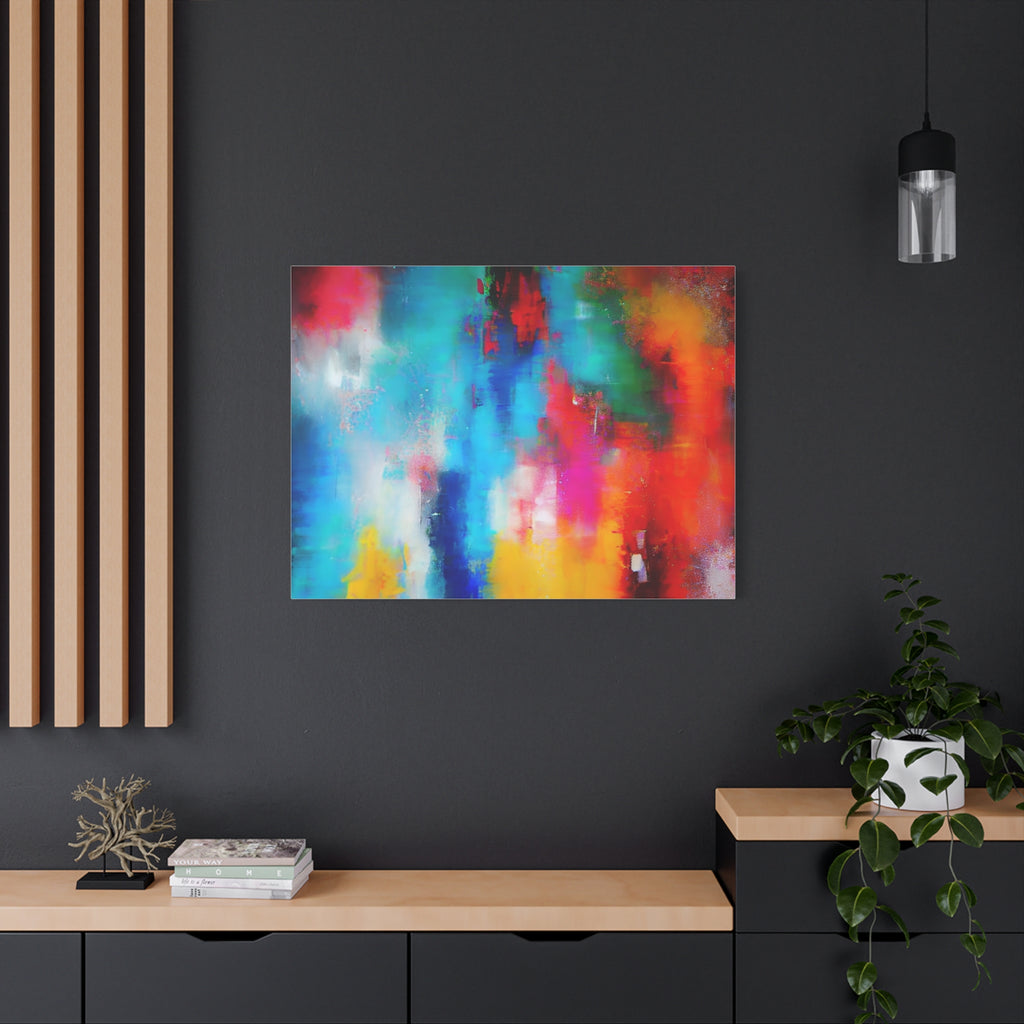 Vibrant Abstract Color Splash Matte Canvas Print