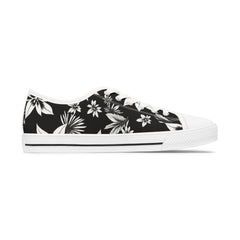 Black sneaker with white logo on a white background