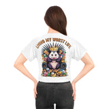 Living My Worst Life Crop Tee — Funny Panda Throne Graphic thumbnail 4