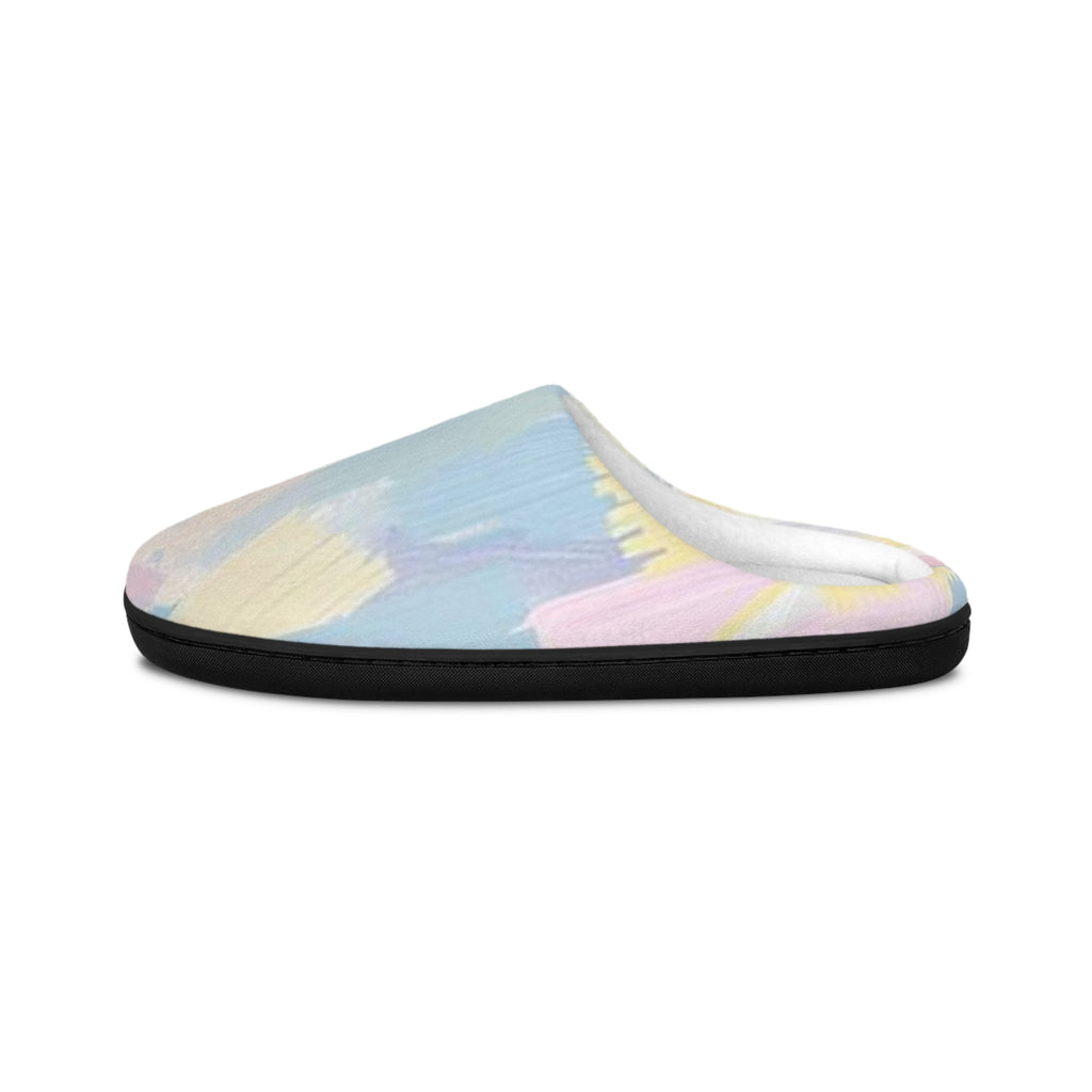 Pastel Brushstroke Women's Indoor Slippers — Soft Cozy House Shoes