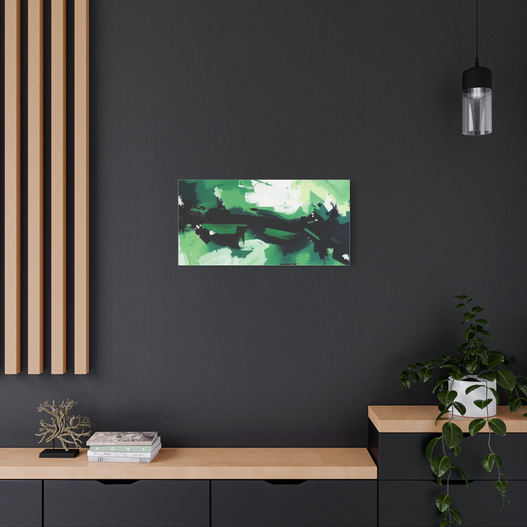 Abstract Green Brushstroke Canvas Print