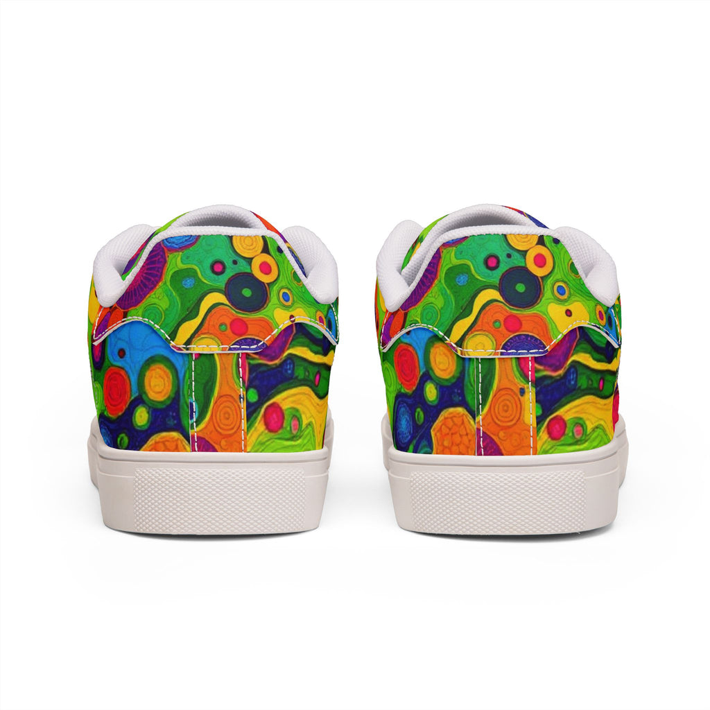 Psychedelic Retro Bubble Leather Sneakers