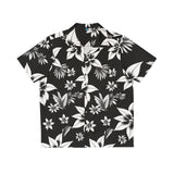 Black & White Tropical Hawaiian Shirt — Men's Floral AOP Button-Up thumbnail 1