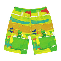Colorful shorts with abstract pattern on a white background