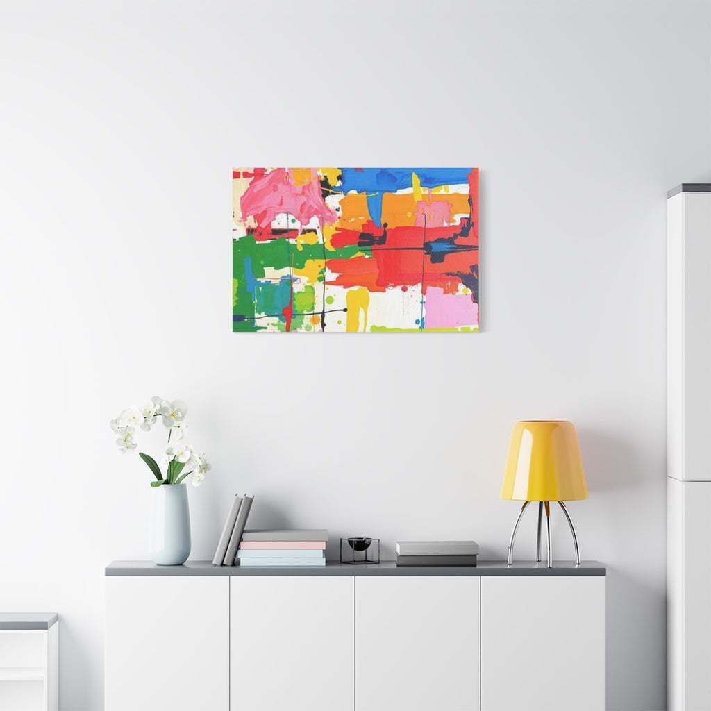 Abstract Color Splash Matte Canvas Print — Vibrant Modern Wall Art