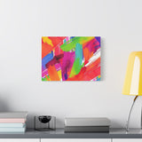 Abstract Rainbow Brushstrokes Matte Canvas Wall Art — Vibrant Stretched 1.25" thumbnail 1