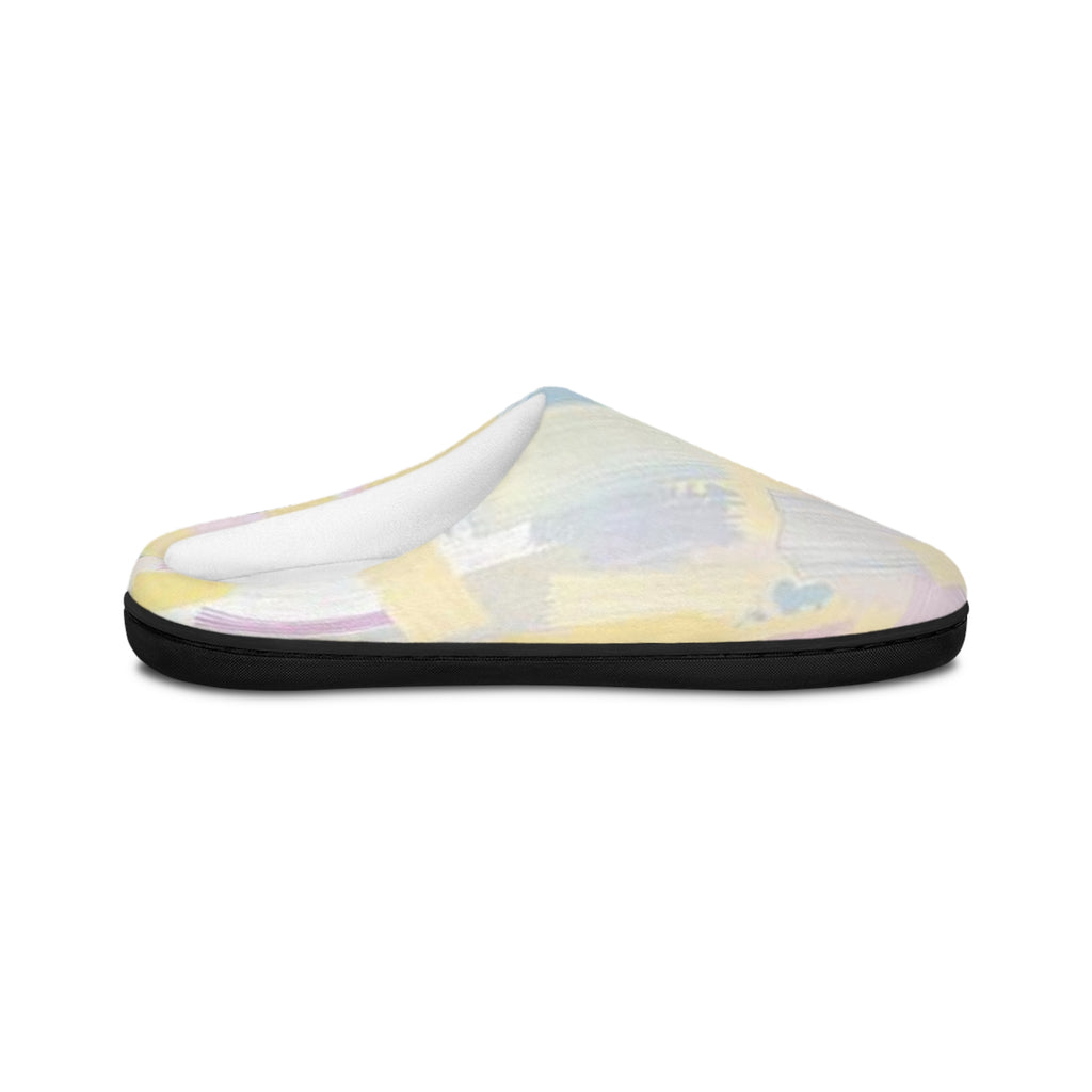 Pastel Brushstroke Women's Indoor Slippers — Soft Cozy Home Shoes