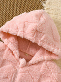 Children's Heart Pattern Fuzzy Hooded Outerwear thumbnail 6