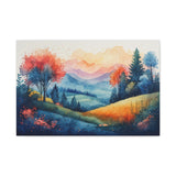Watercolor Mountain Landscape Canvas Print — Stretched Matte Wall Art thumbnail 4