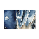 Moonlit Ocean Hand Towel — Coastal Night Beach Waves Design thumbnail 2