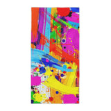 Abstract Neon Paint Brushstroke Beach Towel — Vibrant Color Splash Summer Towel thumbnail 3
