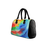Watercolor Art Barrel Handbag – Canvas & PU Leather Printed On Demand thumbnail 3