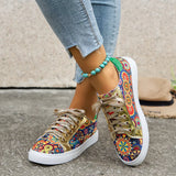 Printed Round Toe Sneakers thumbnail 4