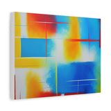 Abstract Color Field Matte Canvas Print — Vibrant Blue, Yellow & Red Stretched Wall Art thumbnail 35