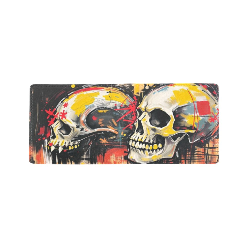 Skull Print Bifold Wallet – Bold Street Style PU Leather Wallet