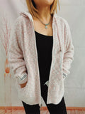 Zip Up Drawstring Long Sleeve Hooded Sweater thumbnail 5