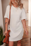 Drop Shoulder Crew Neck Shift T Shirt Dress thumbnail 3