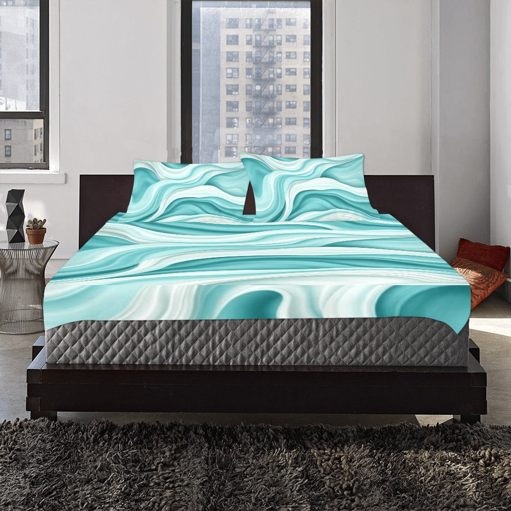 Coastal Stripe Bedding Set – Blue & White